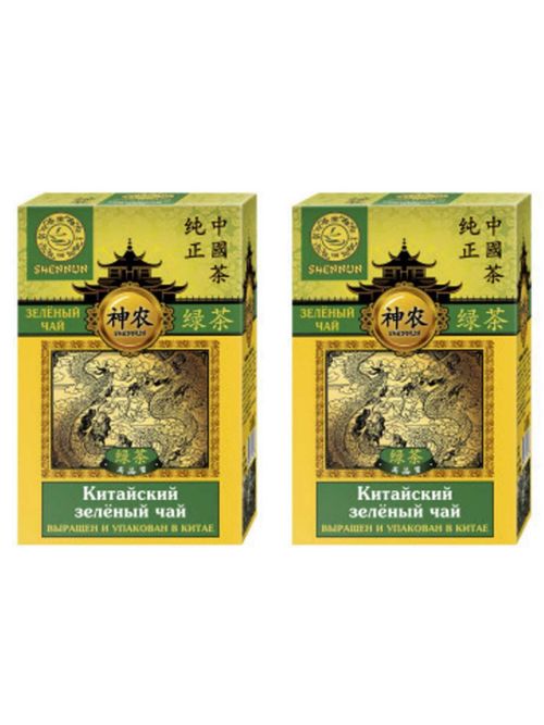 Чай зеленый Shennun крупнолистовой 100 г, 2 шт