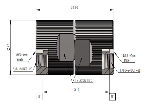 LT-NMD2.4FNMD2.92F, Коаксиальный переходник NMD (2.4 мм / 2.92 мм)