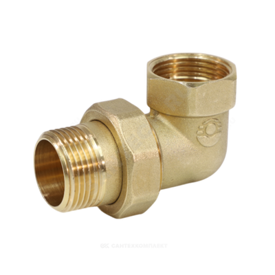 Соединитель латунь американка Ду 20 (3/4") угловой ВР/НР VALFEX VF.098.L.034