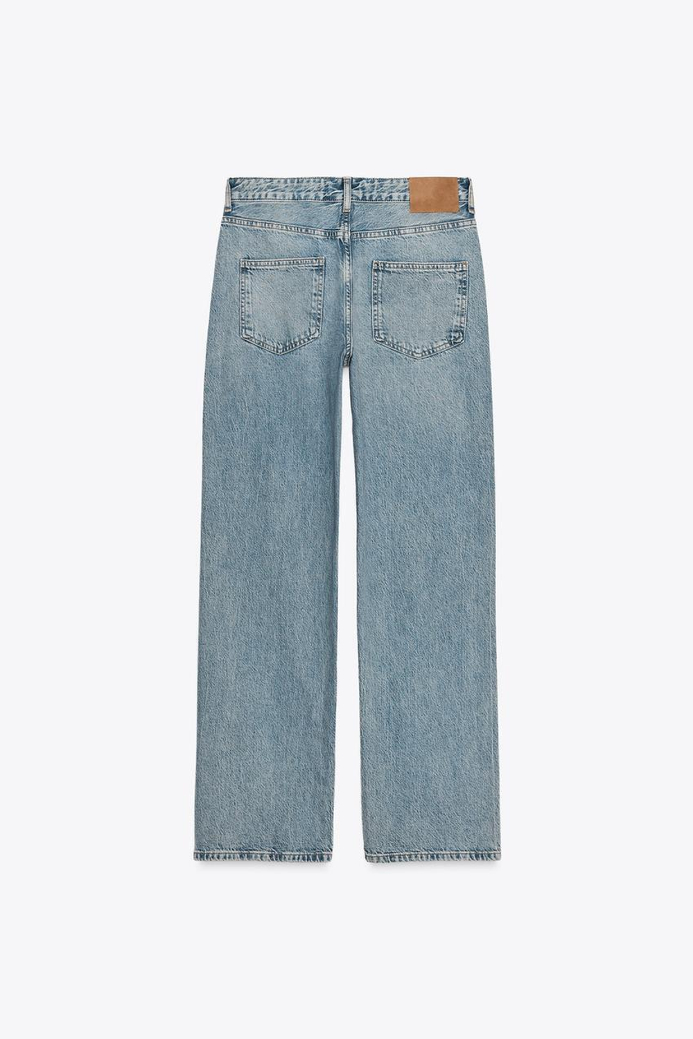 ZARA ДЖИНСЫ RELAXED СО СРЕДНЕЙ ПОСАДКОЙ — ZW COLLECTION, ГОЛУБОЙ