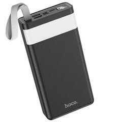 Внешний аккумулятор 30000 mAh c 2 USB Hoco J73 с ремешком и фонариком (Черный)