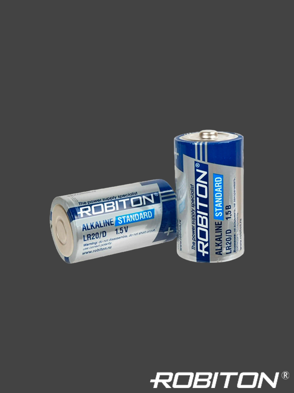 Батарейка ROBITON Alkaline Standard D / LR20 BL2, в упаковке 2 шт.