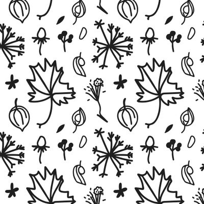 Бесшовный принт c осенней ботаникой