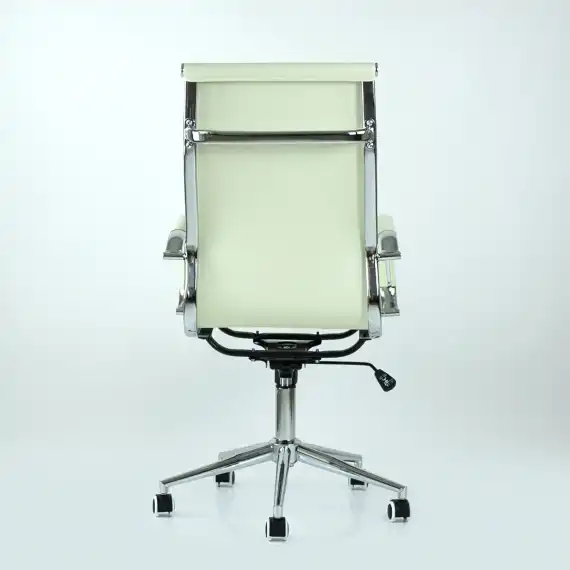 Кресло Barneo K-110 бежевая кожа, газлифт 3кл