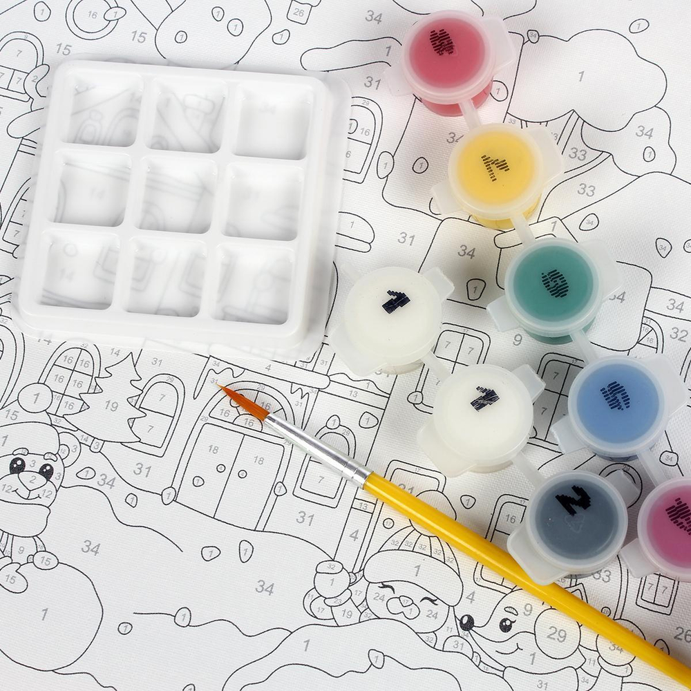 Картина по номерам 20*30см "Снежный двор" (на подрам.) (Lori)