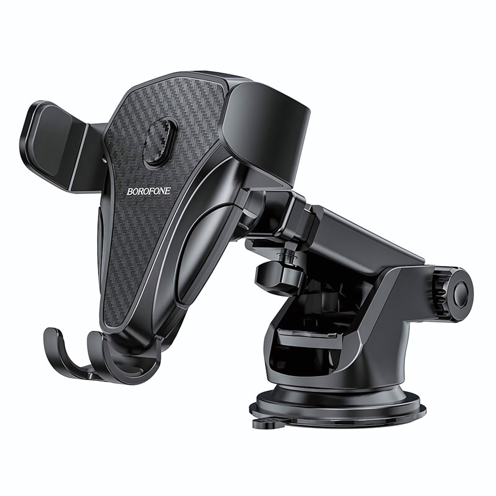 Держатель автомобильный Borofone BH38 зажимной, на присоске Black