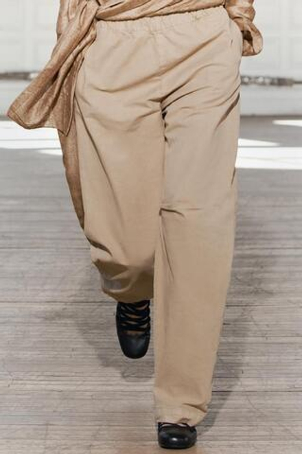 ZARA ХЛОПКОВЫЕ БРЮКИ В ПИЖАМНОМ СТИЛЕ — ZW COLLECTION, МЯГКИЙ КАШТАНОВЫЙ