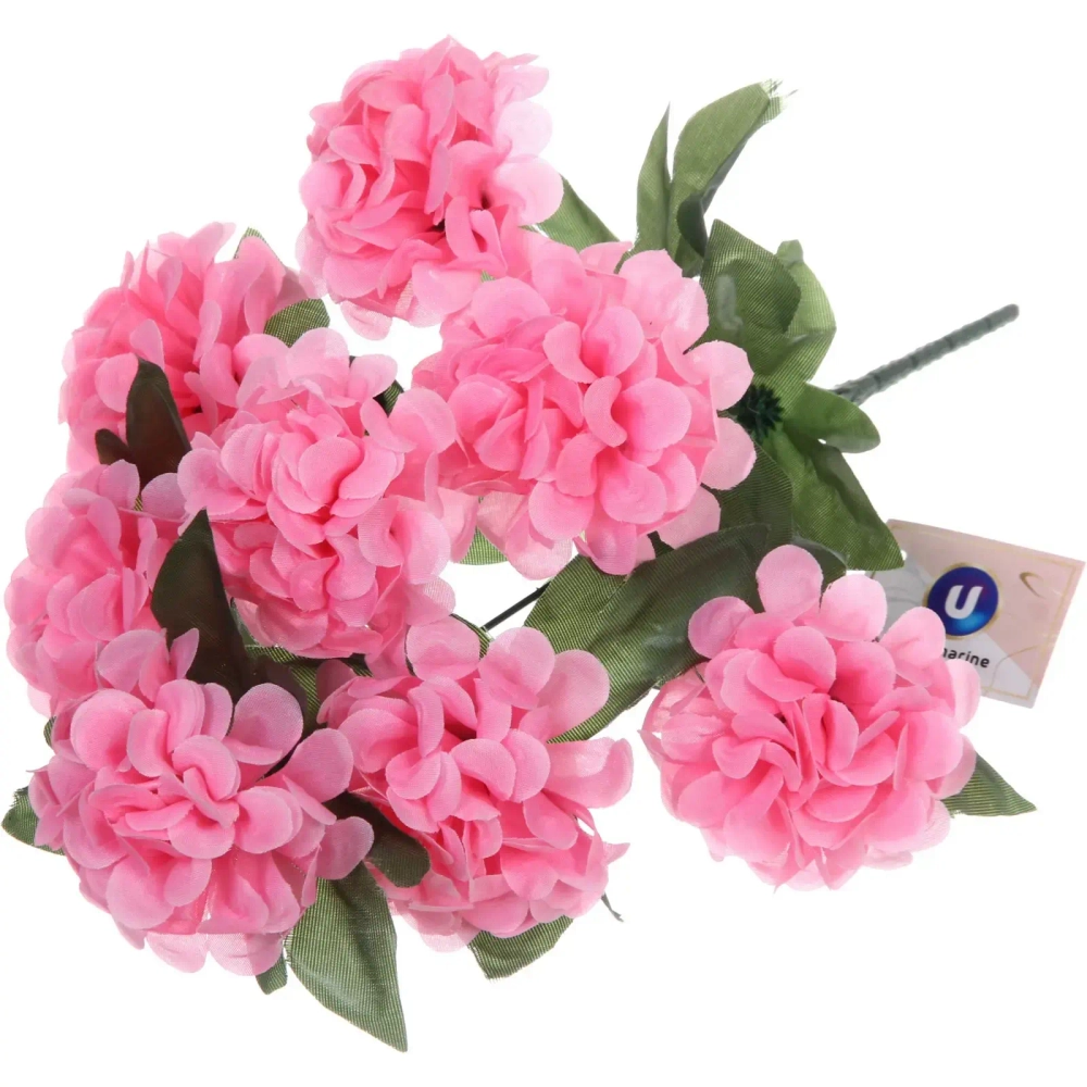Цветы искусственные 30см «Гортензия» 9 цветков розовые