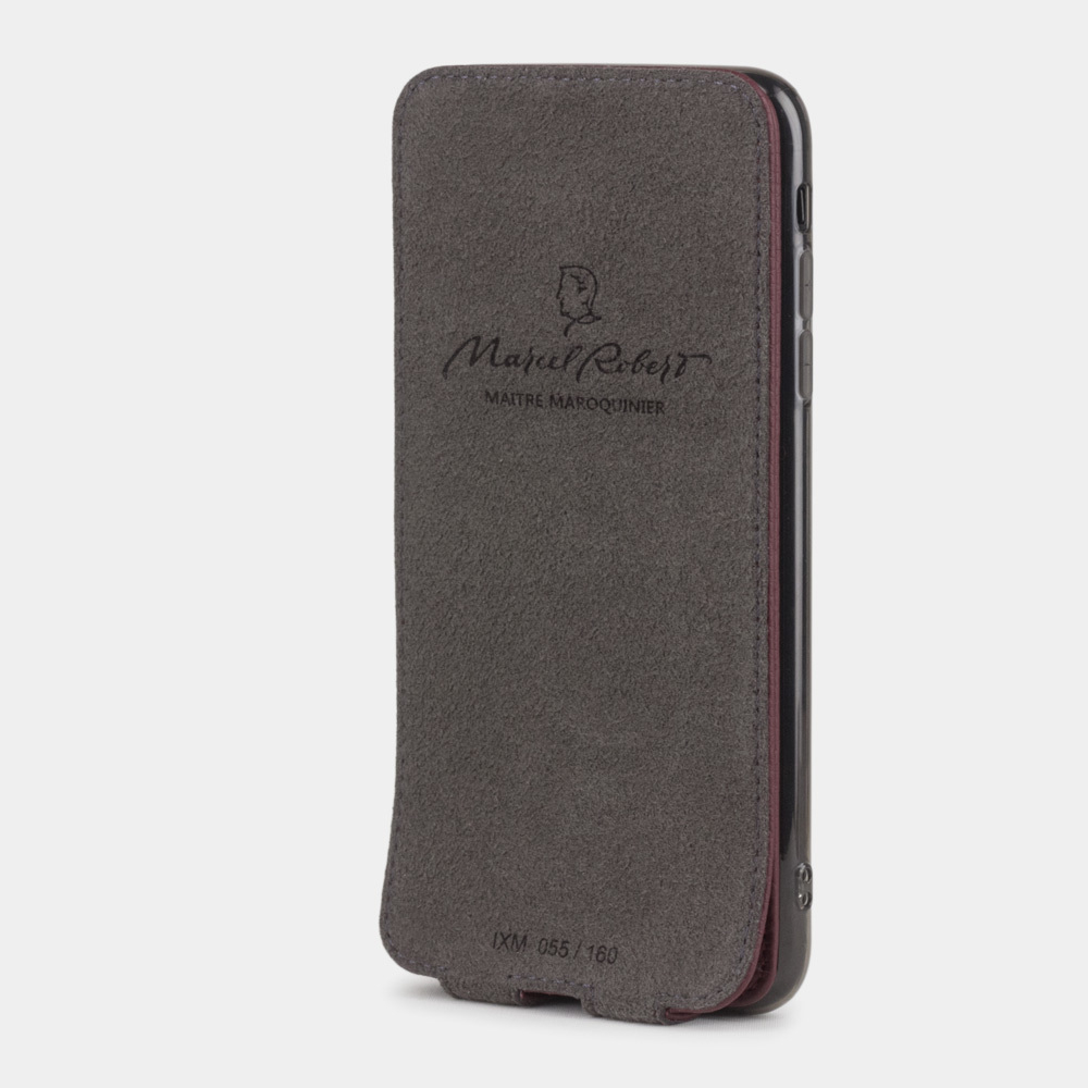 Чехол для iPhone XS Max из натуральной кожи теленка, бордового цвета