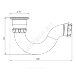 Сифон для поддона трубный 1 1/2"x50/40 выпуск с пластиковой решёткой Unicorn G43P