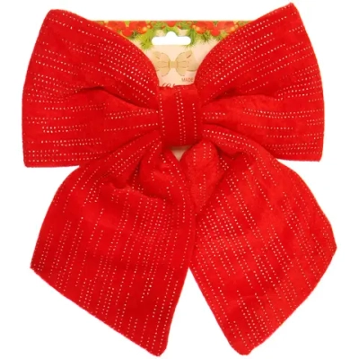 Бант на ёлку «Очарование» 25*30 см, Красный
