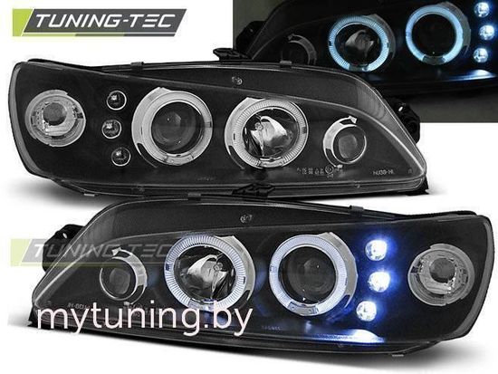 Передние фары black angel eyes для Peugeot 306
