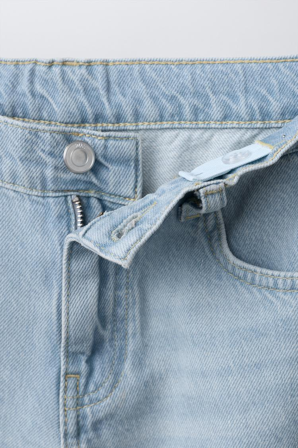 ZARA ДЖИНСЫ WIDE LEG СО ЗВЕЗДАМИ, ГОЛУБОЙ