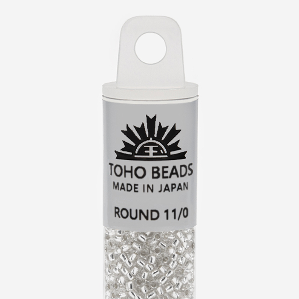 Японский бисер TOHO Round 11/0 (№PF21), с внутренним серебрением, прозрачный