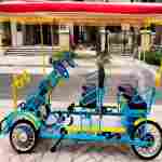 Семейный велосипед, шестиместный, зелёный