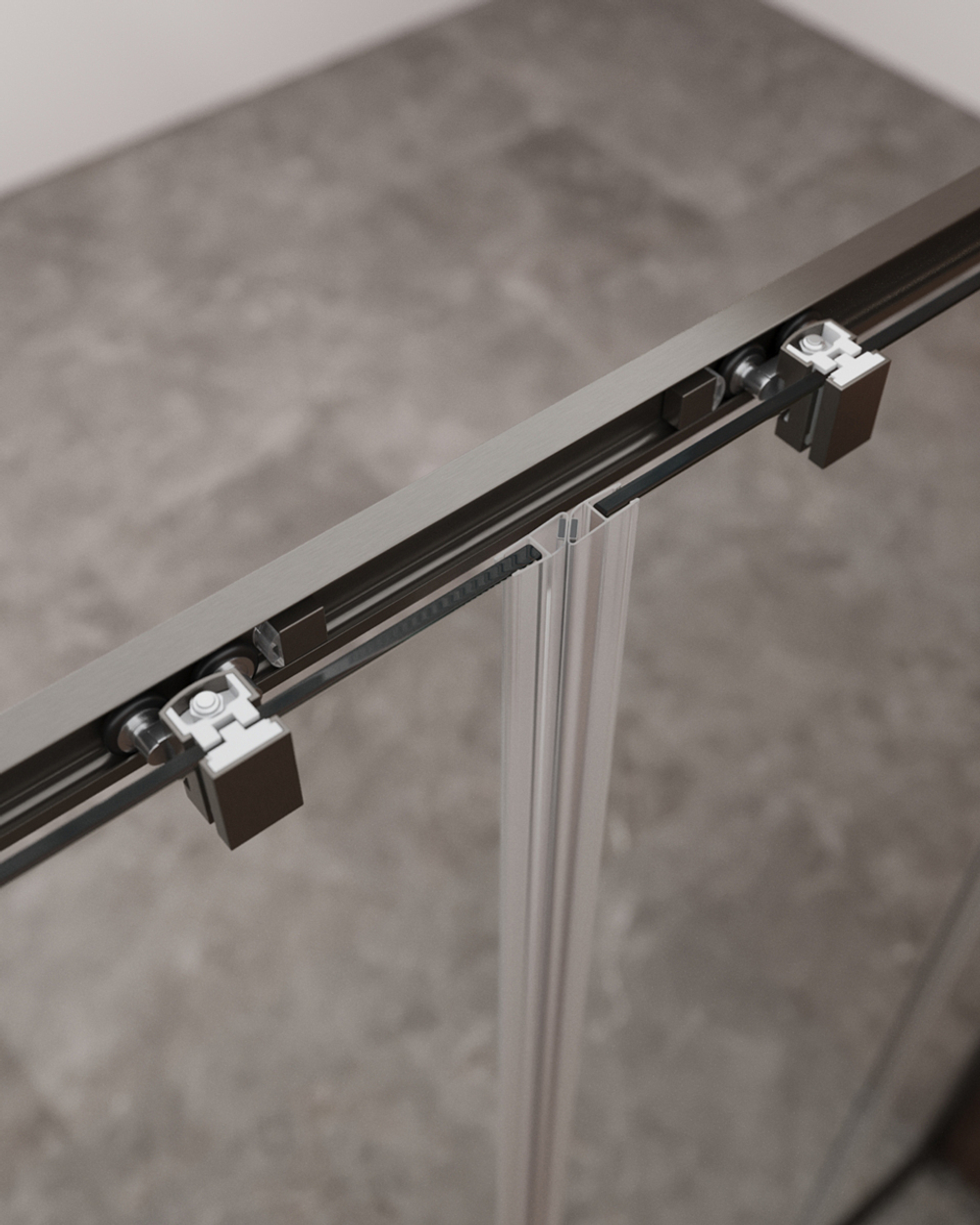 Дверь в проём Cezares MOLVENO-BF-2-170-C-GM-IV, 170х195, профиль оружейная сталь, прозрачное стекло