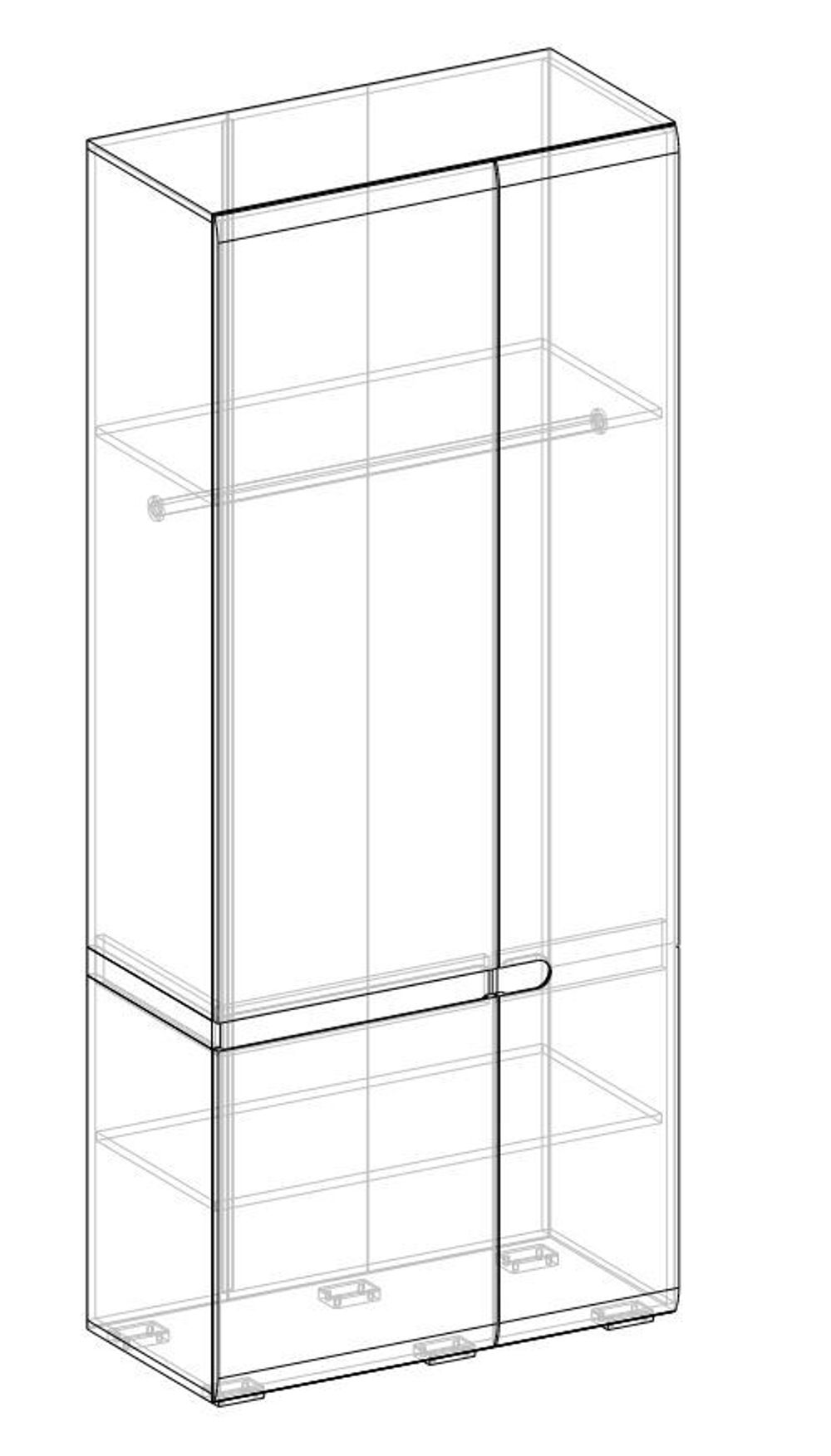 Коллекция Ультра Шкаф 2-хстворчатый Белый/Белый гл. (набор)