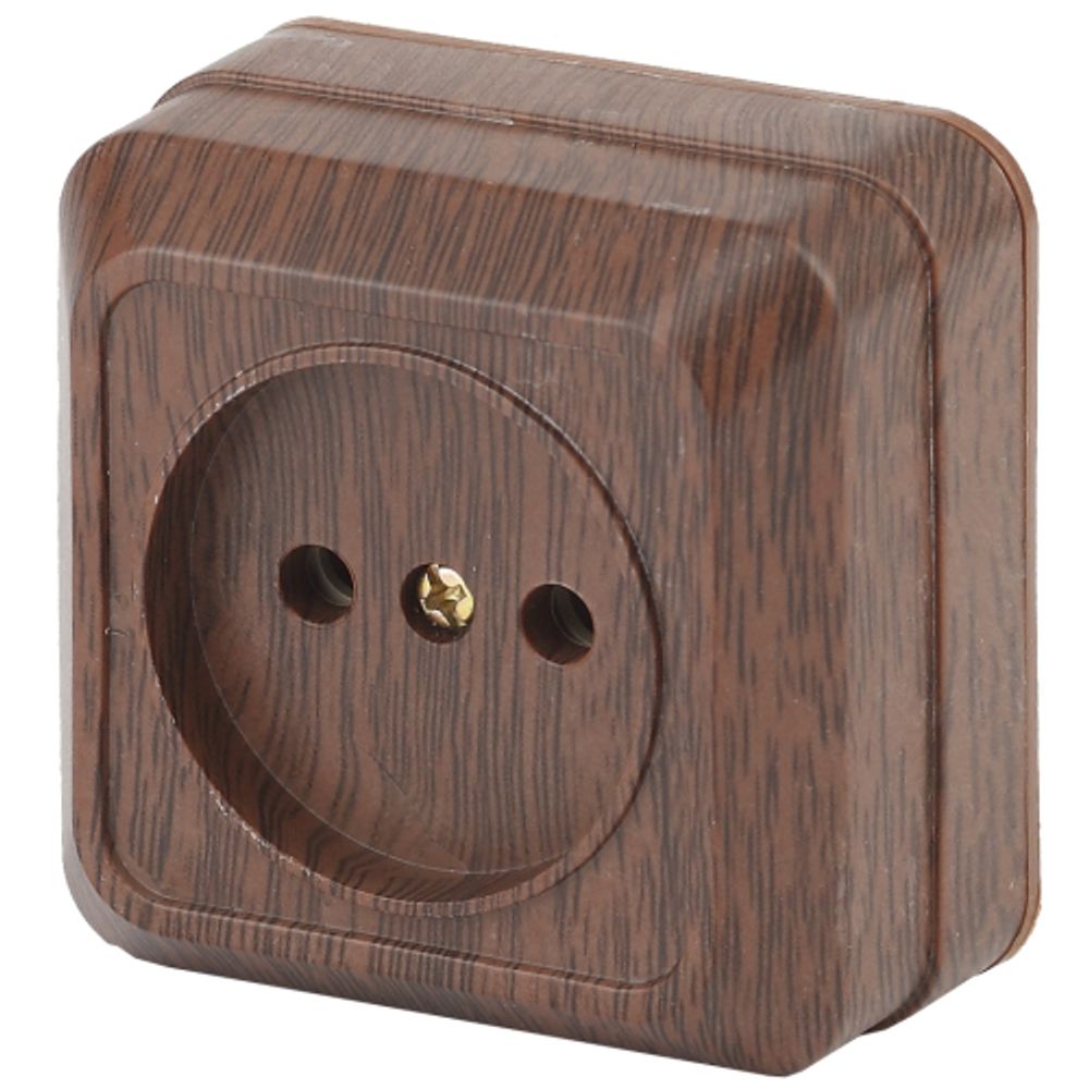 Розетка Intro Plano 1-201-10 без заземления 2P, 16А-250В, IP20, СУ, венге