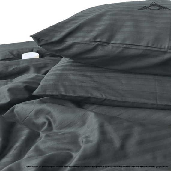 Сатин-страйп &quot;Графитовый&quot; | ш.240 см | 130 г/м² | хлопок-100%