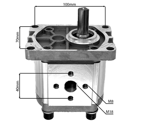Гидравлический насос (шестеренчатый) CBT-E316  левого вращения, привод шлиц, выход 180°