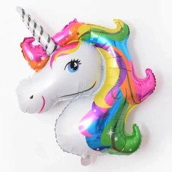 Шар (46""/117 см) Фигура, Голова, Радужный Единорог, 1 шт. Б060