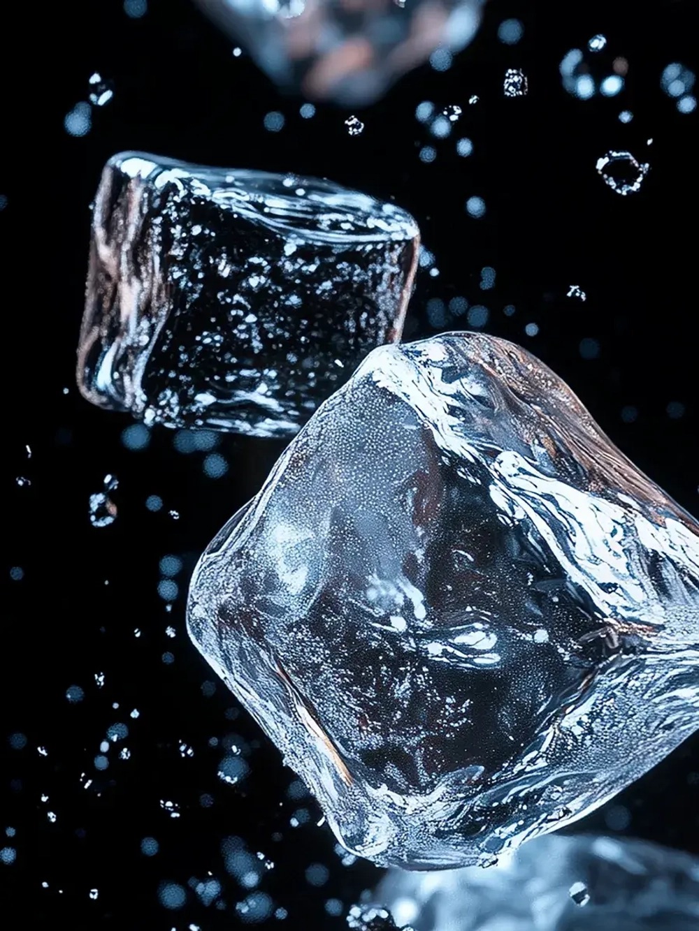 Наклейка интерьерная на холодильник Кубики льда