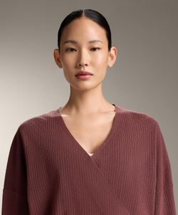 Oysho Вязаный свитер на запахе, линялый махагон