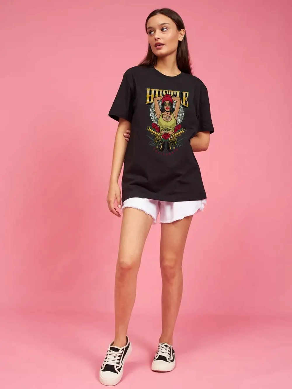 Футболка черная унисекс базовая с принтом Калифорния