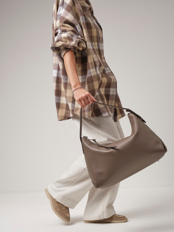 Сумка кожаная тауп