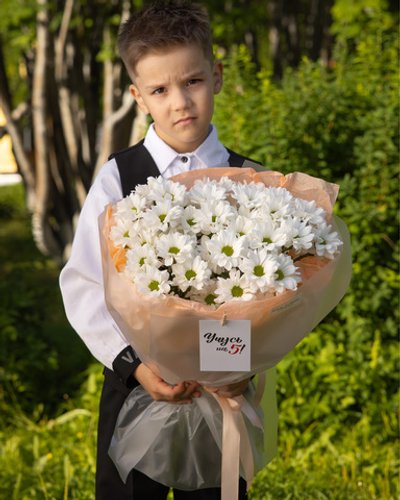 Монобукет из 5 хризантем