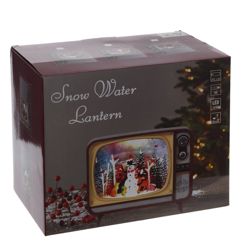 GAEM Изделие декоративное "Телевизор" (подсвет,вьюга,музыка, LR14х3 н/п +USB 100 см), L2, L21 W12 H17 см