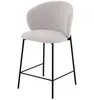Полубарный стул Blaze 60 см, светло-серое букле, черные ножки 