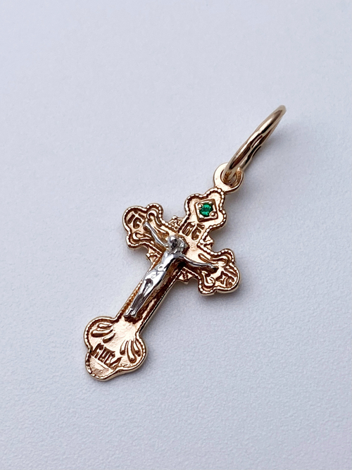 Крест из серебра/С подвижным ухом/С камнями