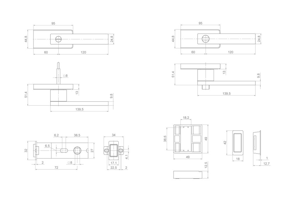 Комплект ручек с запиранием SWD.Scope.LWC BL