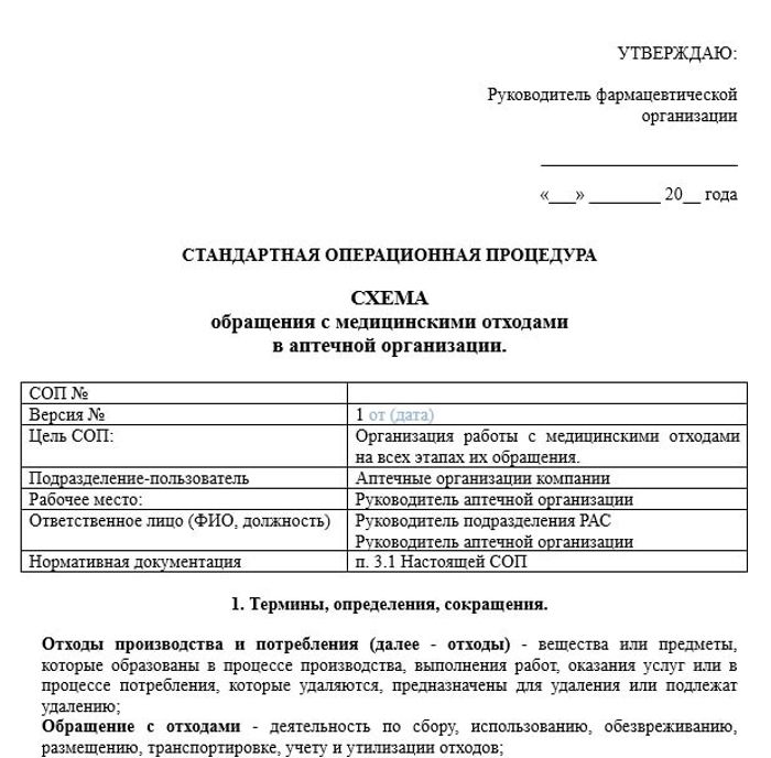 Схема обращения с медицинскими отходами в аптеке | МедИнфо24