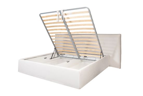 Кровать Como c подъем.мех. шенилл белый  Miss01 270*240*110