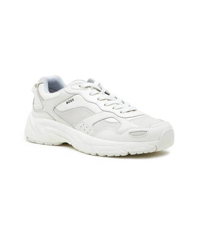 Кожаные кроссовки levitt_runn_lt BOSS BLACK - белый(50513142)