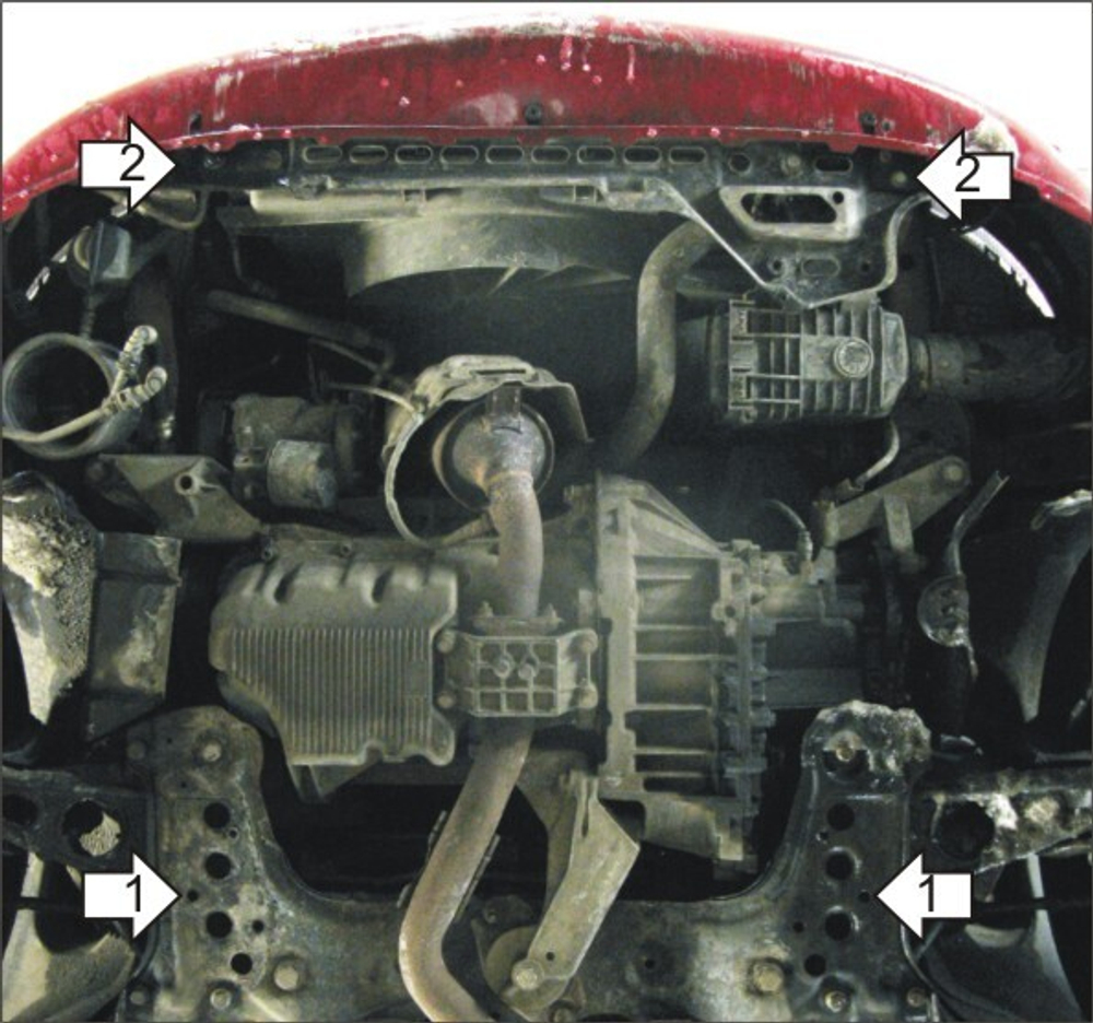 Защита картера Двигателя, КПП. 2 мм, Сталь. для Alfa Romeo 147 2001-2004 MOTODOR.05902