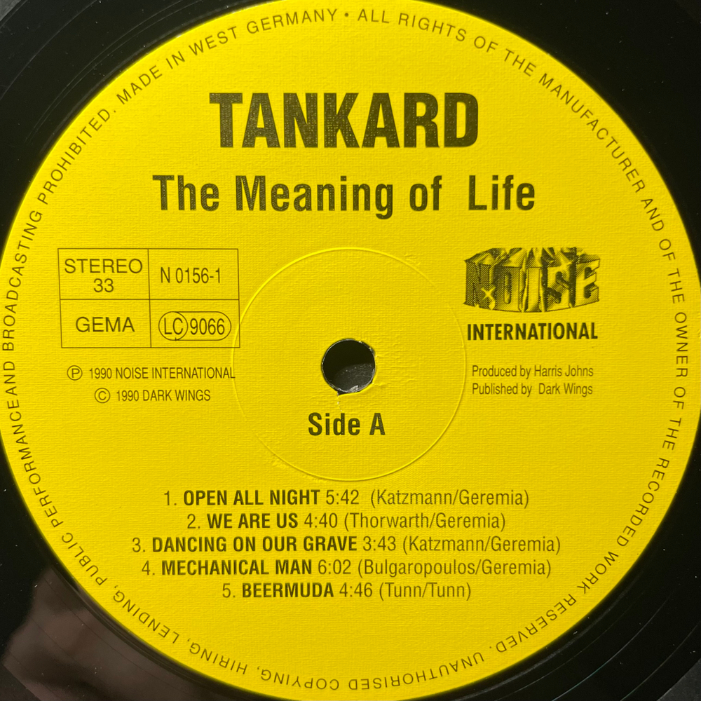 Tankard ‎– The Meaning Of Life (Германия 1990г.)