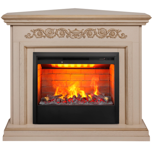 Каминокомплект Real Flame Leticia Corner 26 WT-619G с очагом 3D Helios 26 (угловой)