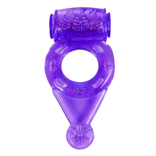 Фиолетовое эрекционное виброкольцо с шипиками Bior Toys Erowoman-Eroman EE-10271