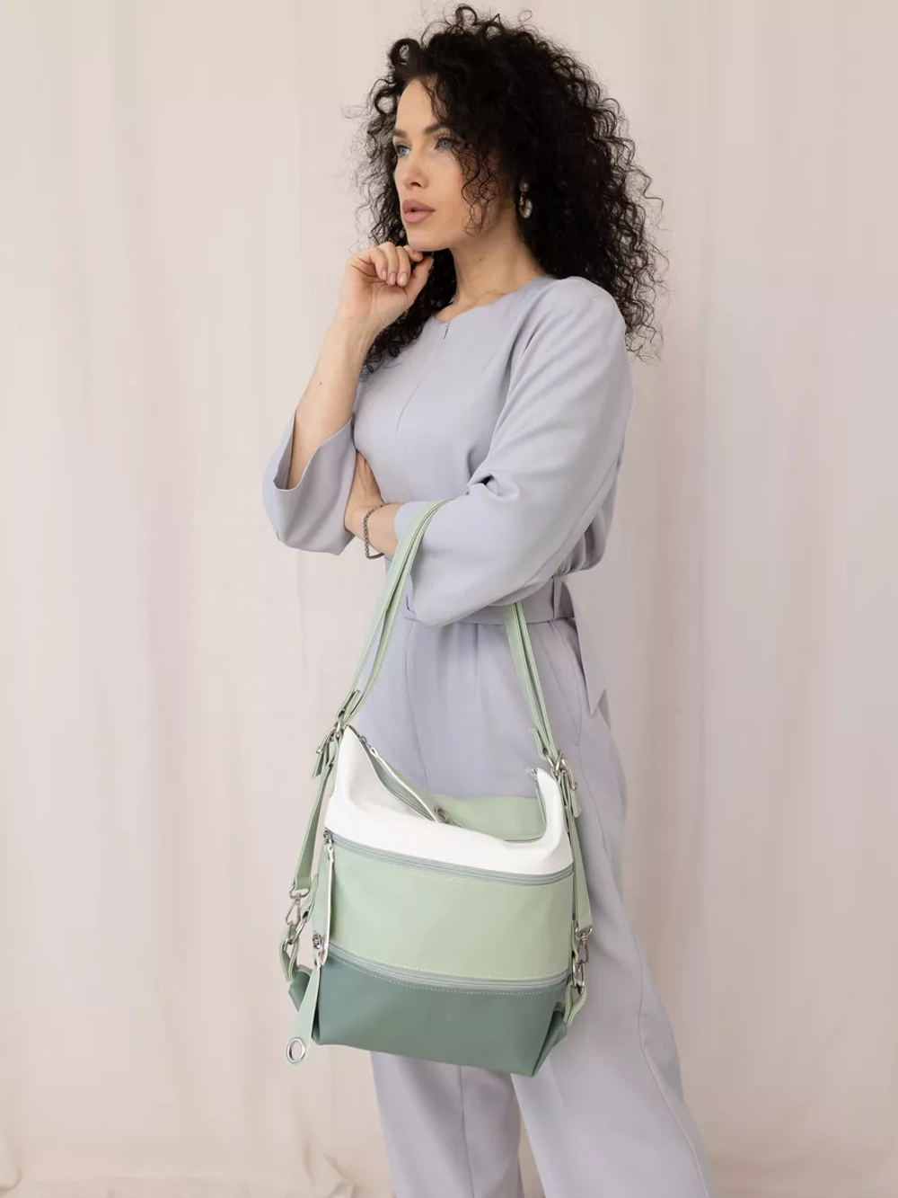 Сумка через плечо большая трансформер шоппер