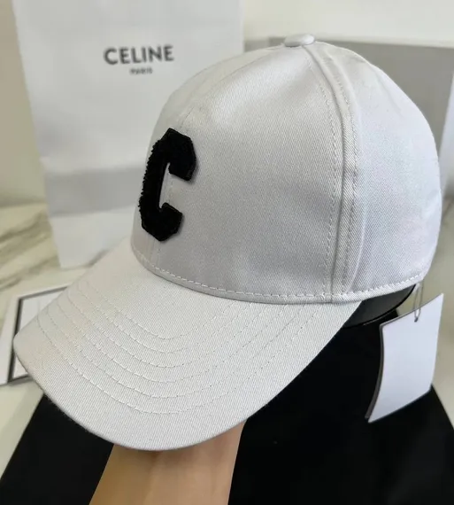 Бейсболка CELINE из хлопка, белый