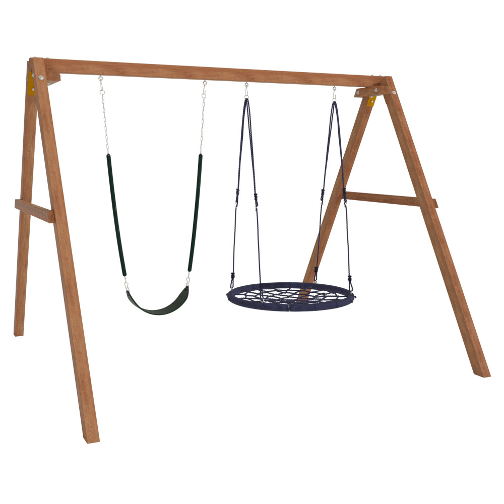 Деревянные качели с качелями гнездо 100 см и гибкими качелями