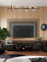 Тумба под телевизор подвесная 2100*272*277 черная Вегби