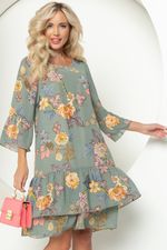 Платье "Воздушный поцелуй" (олива) Elza (Акция)