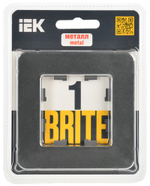 BRITE Рамка 1-местная РУ-1-1-Бр металл титан RE IEK