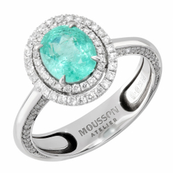 Кольцо с Турмалином Параиба и бриллиантами, R0070-410/1