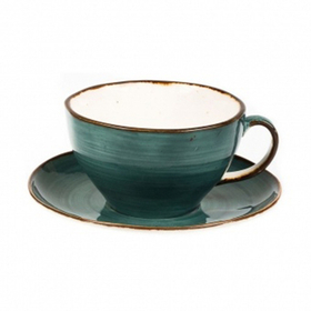 Чашка с блюдцем Fusion Green Sea 375 мл P.L. Proff Cuisine