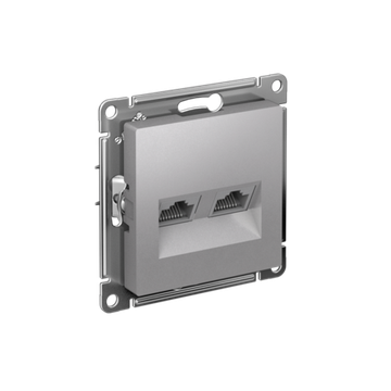 Розетка компьютерная 2-м AtlasDesign RJ45 кат.5E механизм алюм. SE ATN000385